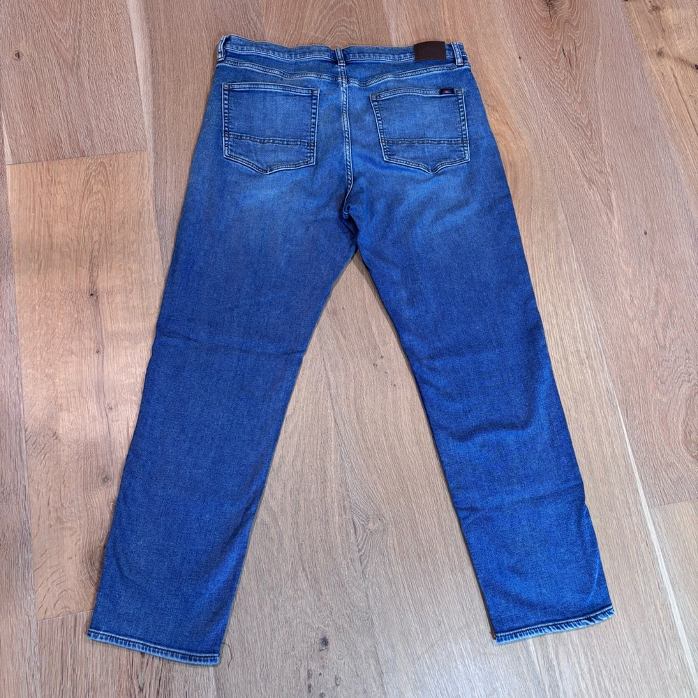 Men's Faherty Brand Stretch Terry 5 Pocket Pant in Indigo Ocean Wash | 38/32 - Picture 2 of 9